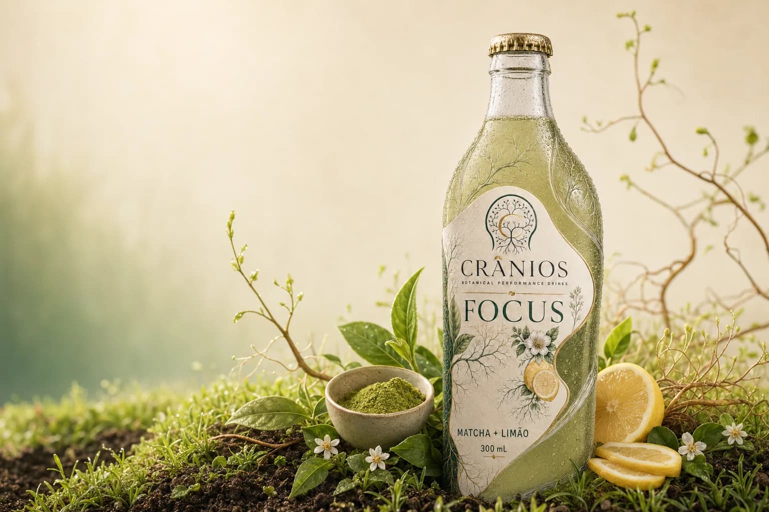 Matcha + Limão e garrafa FOCUS
